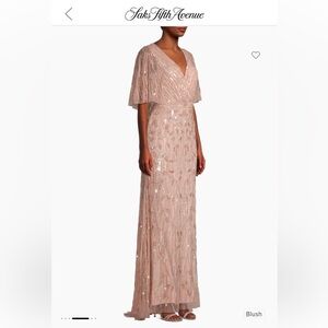 Macduggal Beaded Cape Gown